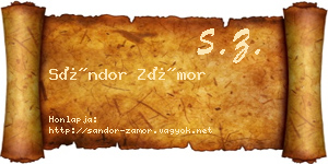 Sándor Zámor névjegykártya